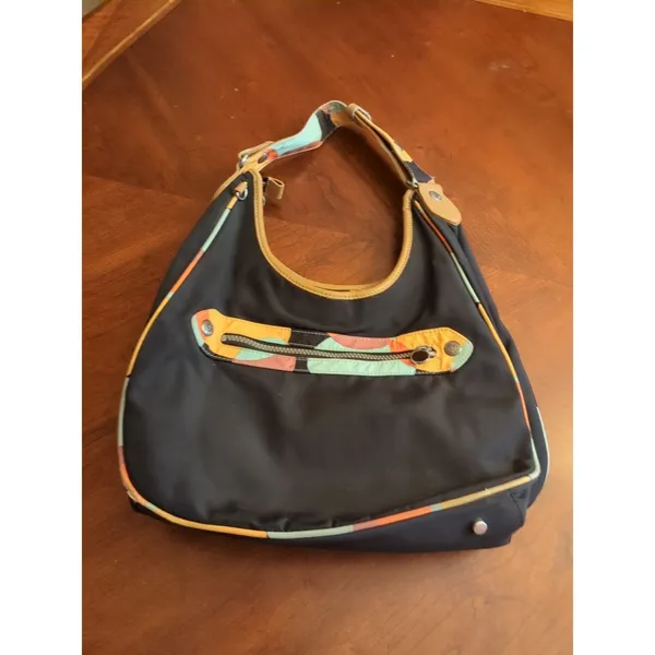 Kipling Delano Clutch Bag Black Orange Shoulder Bag - Image 7