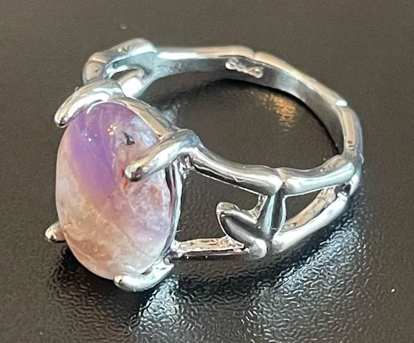 Purple amethyst S925 silver ring size 8 - Image 3