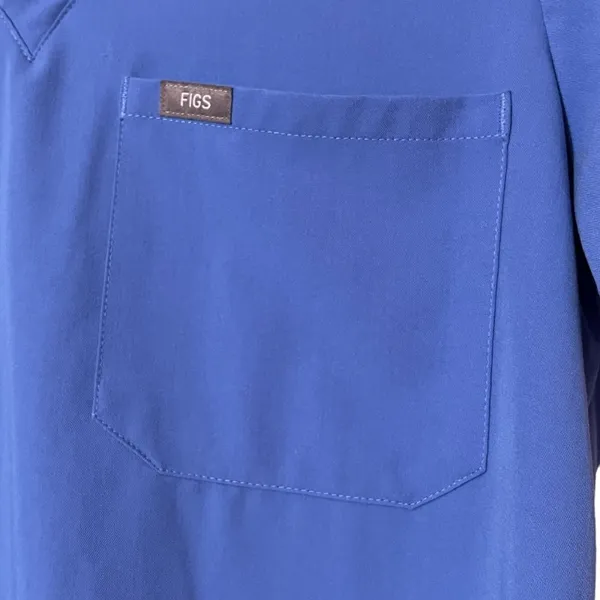 Figs Women's Light Blue V-Neck Scrub Top - Image 5