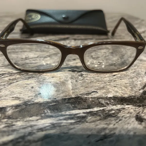 Ray-Ban Brown and Black Rectangular Glasses - Image 3