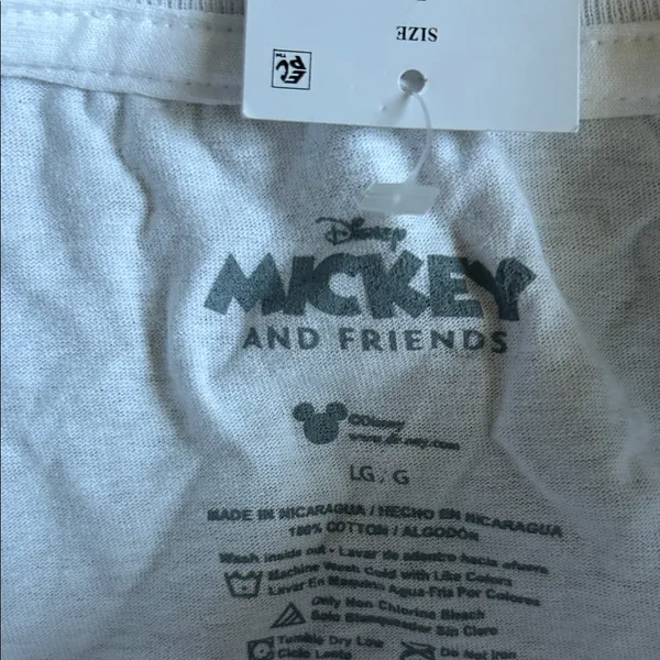 Disney White Mickey Mouse Graphic Tee with Red and Yellow Artwork - Image 2