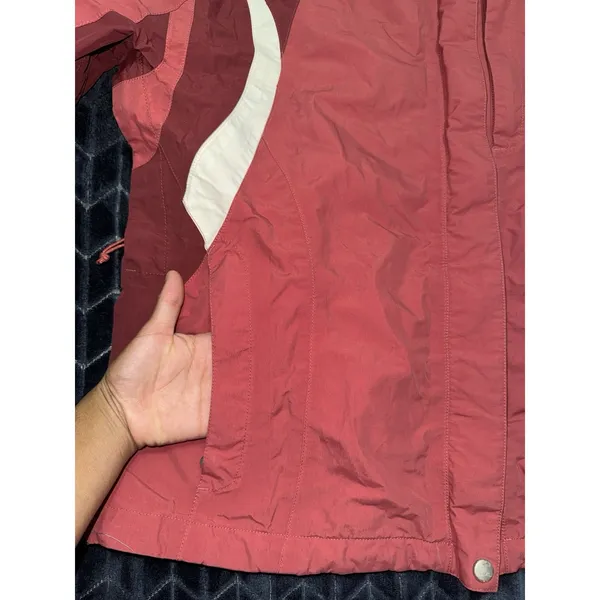 The North Face Women's Jacket Windbreaker Waterproof Lined Pink Hyvent Sz Large - Image 4
