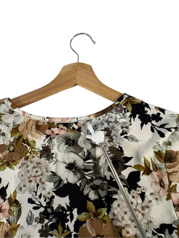 Vibe Sportswear Y2K Floral Tie Front Crop Top Womens L Whimsigoth Goth - Image 11