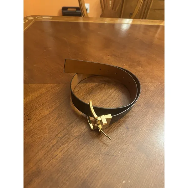 MICHAEL KORS Signature Reversible Belt Brown Gold Buckle No Sz - Image 6