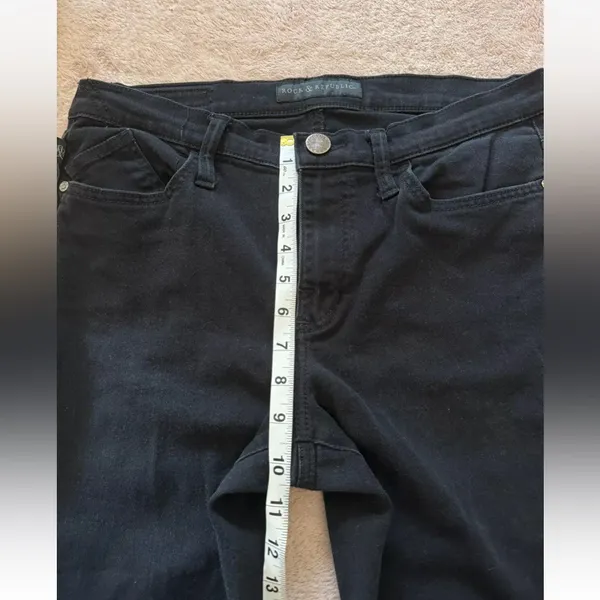 Rock‎ & Republic Women's Kendall Straight Leg Black Denim Jeans Size 10 - Image 11