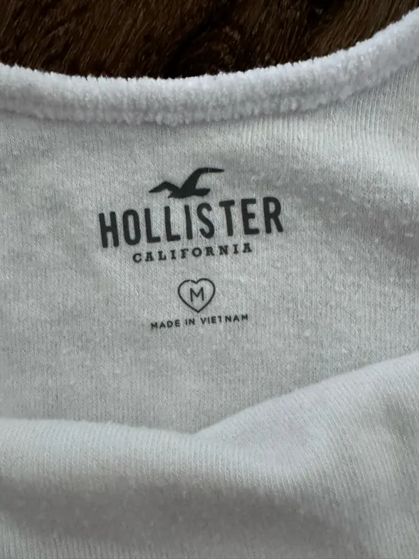 Hollister White Terry Crop Tank - Image 2