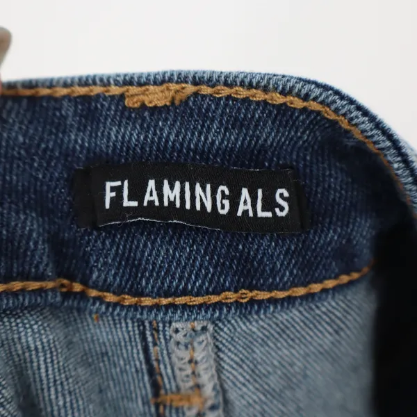 Flamingals Jeans Womens S Straight Leg Blue Distressed Medium Wash Excellent - Image 3
