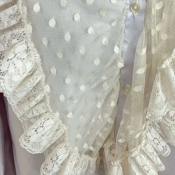 Christian Dior Vintage 80’s Does Victorian Satin and Lace Nightgown L - Image 5