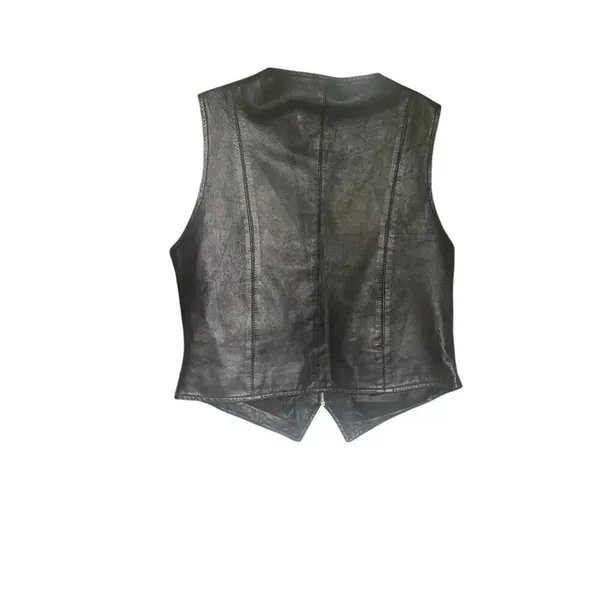Wilsons The Leather Experts Sleeveless Vest Full Zip L Black Moto - Image 2