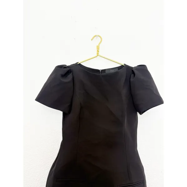 Zara Woman FW25 Black Short Pleated Pocket Dress 8839/777 Medium Chic Preppy - Image 5