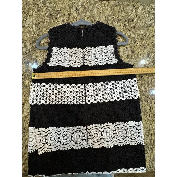Kate Spade Floral Dot Lace Shift Dress Size‎ 2 Lace Black White - Image 8