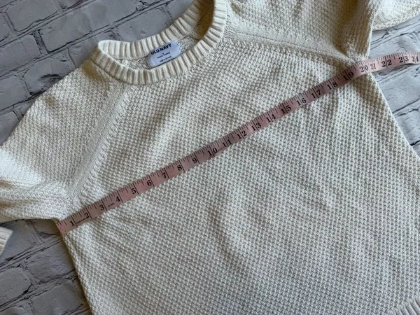 Old Navy Fisherman White Knit Pullover Preppy Sweater Unisex Small Tennis READ - Image 6