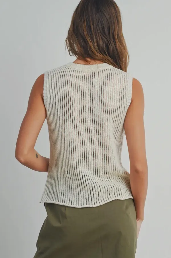 Boutique Rib Knit Sweater Vest - Image 4