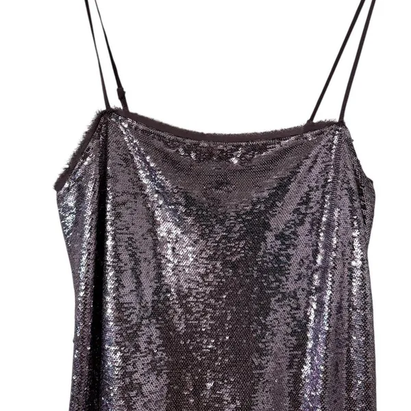 FREE PEOPLE Intimately Time To Shine Sequin Purple Slip Mini Dress - Image 5