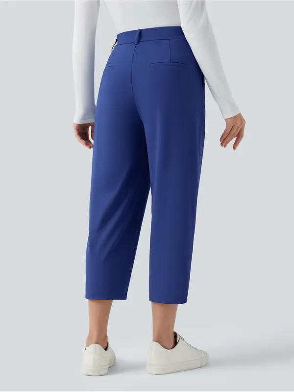 Halara Flex DayStretch High Waisted Cropped Work Pants Blue Medium NWT - Image 2