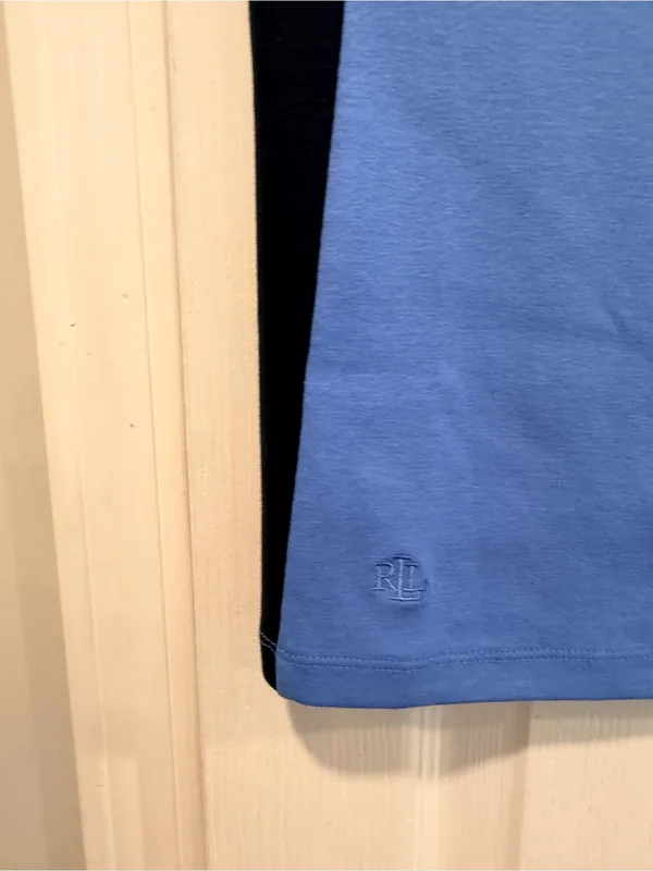 NWOT LRL Lauren Ralph Lauren Size S Blue Colorblock Boat Neck Cuffed Sleeve Top - Image 5