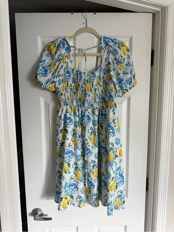 SHEIN Lemon Print Babydoll Dress - Image 3