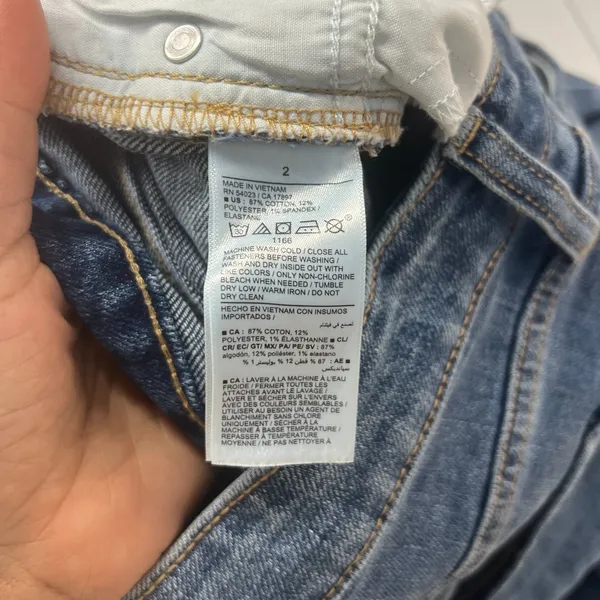 Old Navy High Waisted OG Loose Jeans Womens‎ 2 Blue Denim Whiskered Mid Rise - Image 7