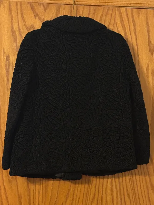 Lustrelam by Halldon LTD Vintage Curly Persian Classic Black Peacoat - Size M? - Image 2