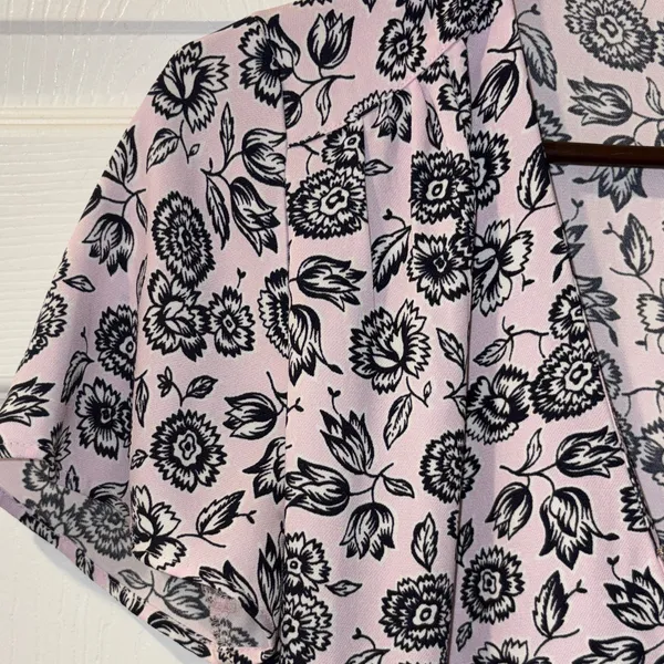 J. Crew Pink and Black Floral Midi Dress - Image 9