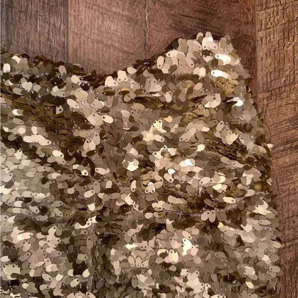 Sparkle & Fade Gold Sequin Strapless Party Dress - Image 9