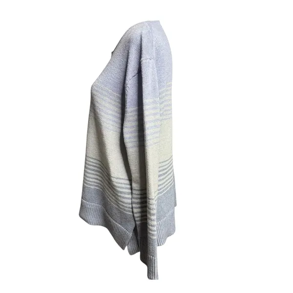 Ella Moss Blue Striped Sweater L Coastal Grandma Nautical Preppy - Image 5