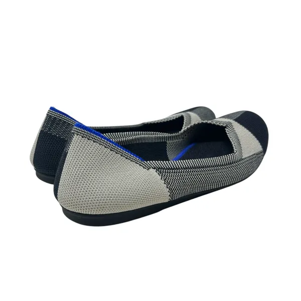Rothy's The Flat Captoe Black White Plaid Check‎ Retired Ballerina Size 7 - Image 9