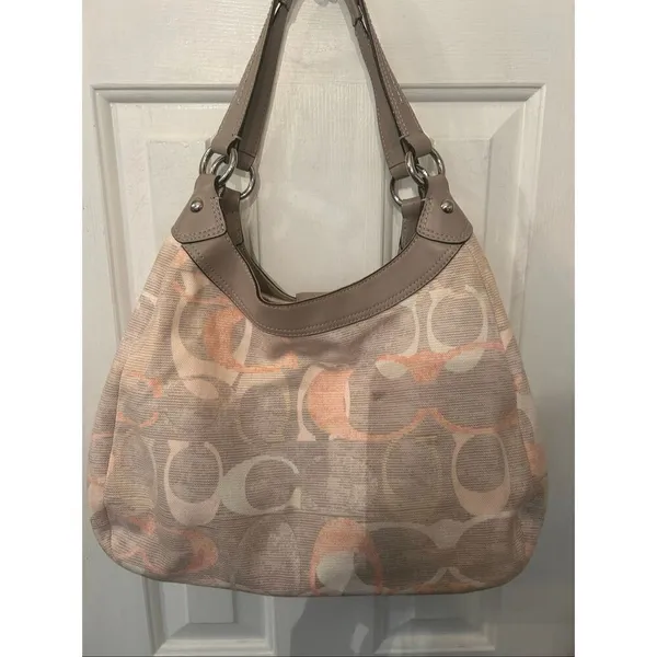 Coach MEDIUM F19193 Vintage Soho Lynn Gray Multicolor Signature C Canvas Hobo - Image 5