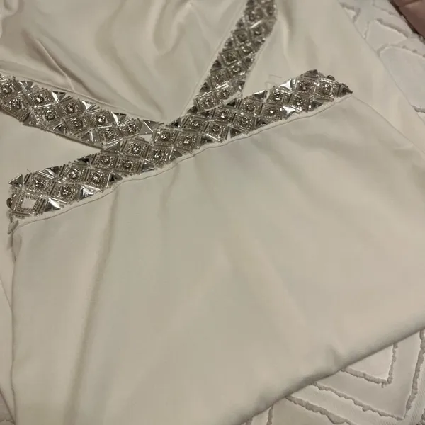 Revolve NBD White Nicolina Cutout Sequin Embellished Formal Gown Size XS - Image 9