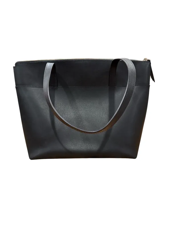 Kate Spade Patrice Black Leather Zipper Closure Shoulder Tote Purse Bag Charm - Image 2