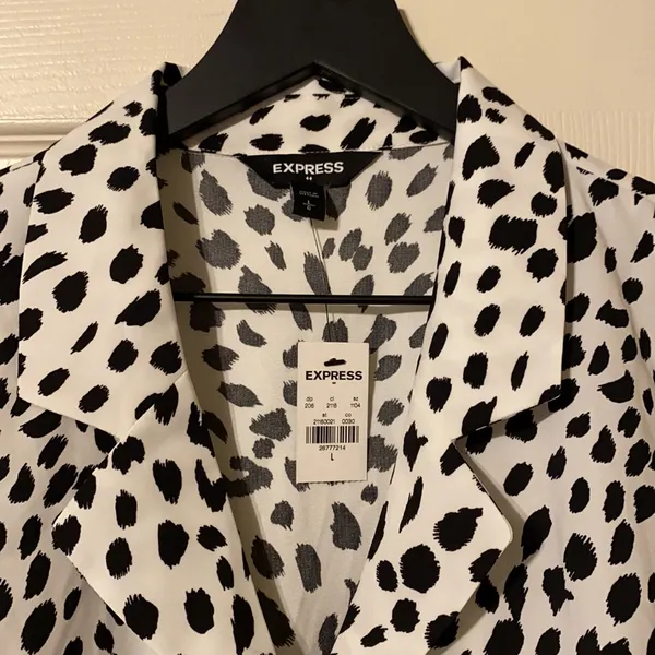 NWT Express Dalmatian spotted button down blouse - Image 6