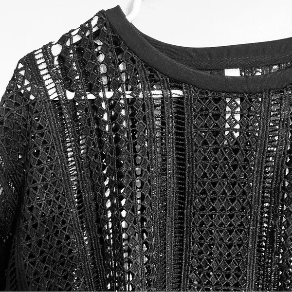 Women's Fabletics Open Knit Sheer Cut Out‎ Long Sleeve Cover Up Top Size Small - Image 5