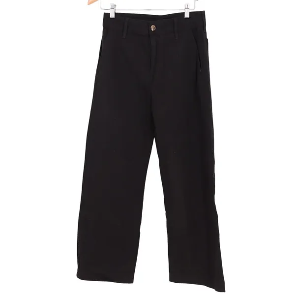American Giant Black Wide Leg Cropped Pants Size 6 Made in USA - Image 2