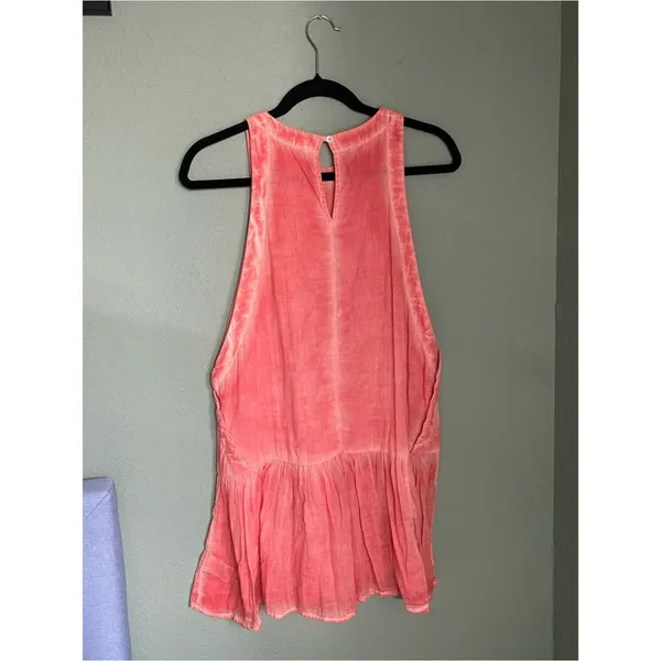 Free People Breathless Moments Tunic Dress Size Small Peach Coral Cotton - Image 6