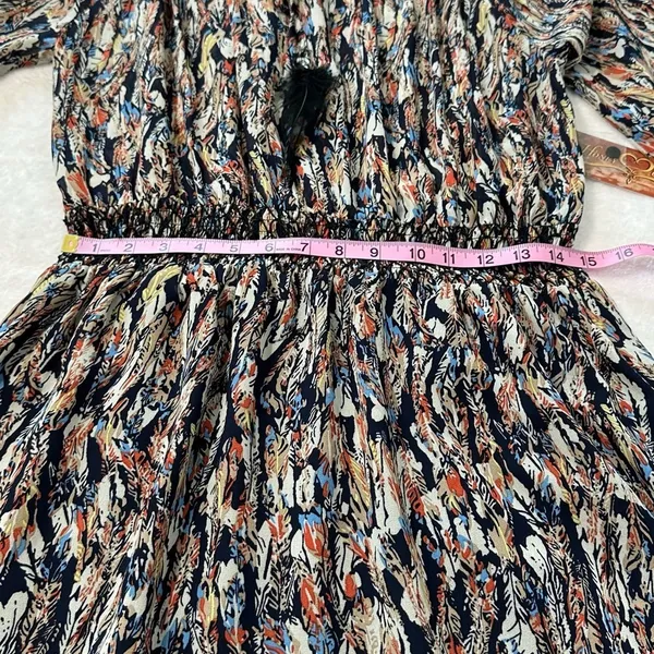 NWT Scully Feather Print Dress Patterned Garment Pink Size M - Image 9