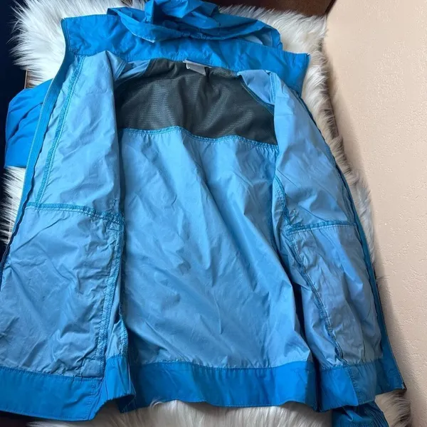 Columbia Omni-Shield Blue Outdoor Packable Windbreaker Rain Jacket Size Medium - Image 6
