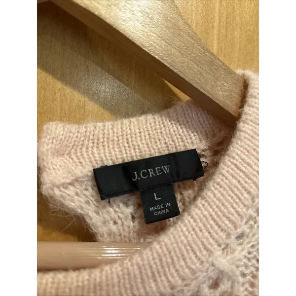 J.CREW Balloon Sleeve Cable Knit Sweater Alpaca Wool Blend Balletcore Size Large - Image 3