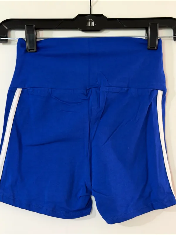 Bozzolo Royal Blue High-Waist Athletic Shorts with White Side Trim - Image 2