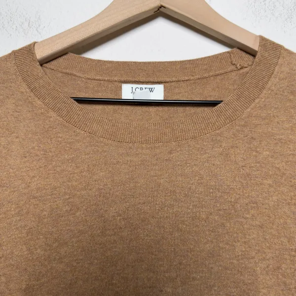 J. Crew Women 100% Cotton‎ Teddie Sweater Medium Brown Academia Preppy - Image 2