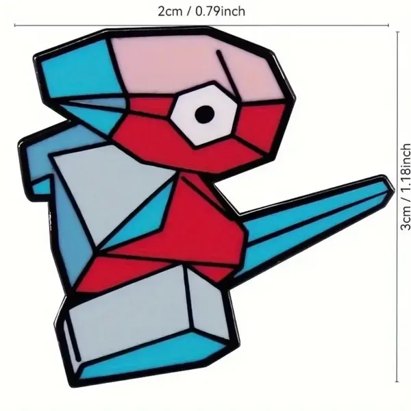 Pokémon Porygon Enamel Pin Geometric Retro Badge - Image 3