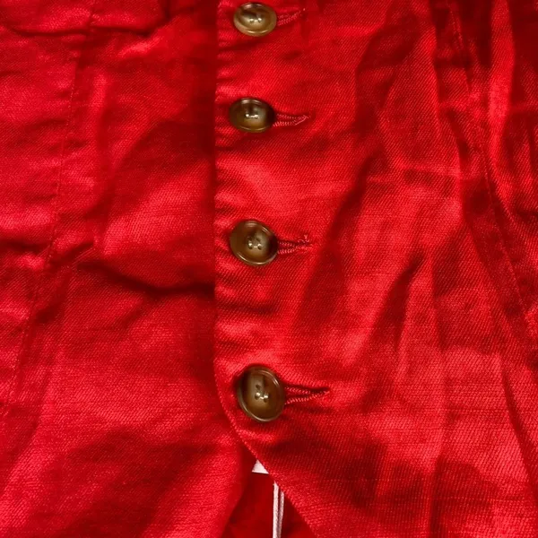 Dear John Denim Vest Waist Coat Top Fire Red Linen Blend Norris Medium - Image 2
