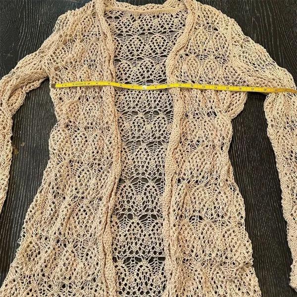 PattyBoutik Women's Ivory Open Front Loose Knit Boho Chic Cardigan Sweater - Image 8