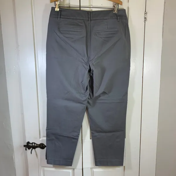A‎ New Day Womens Gray Stretch Cotton Ankle Pants Size 10 High Rise Slim Tapered - Image 3