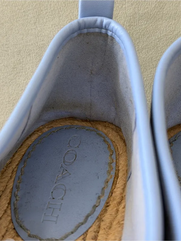 Coach Women's Carson Signature Jacquard Espadrille Loafers Lather Blue Size 11B - Image 8