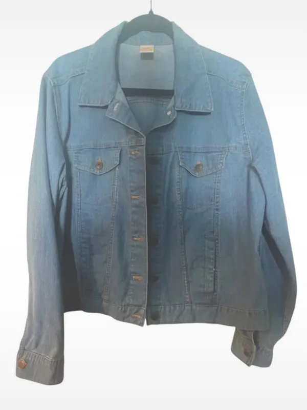 Faded Glory Jean Jacket XL 16/18 Blue Denim Trucker - Image 2
