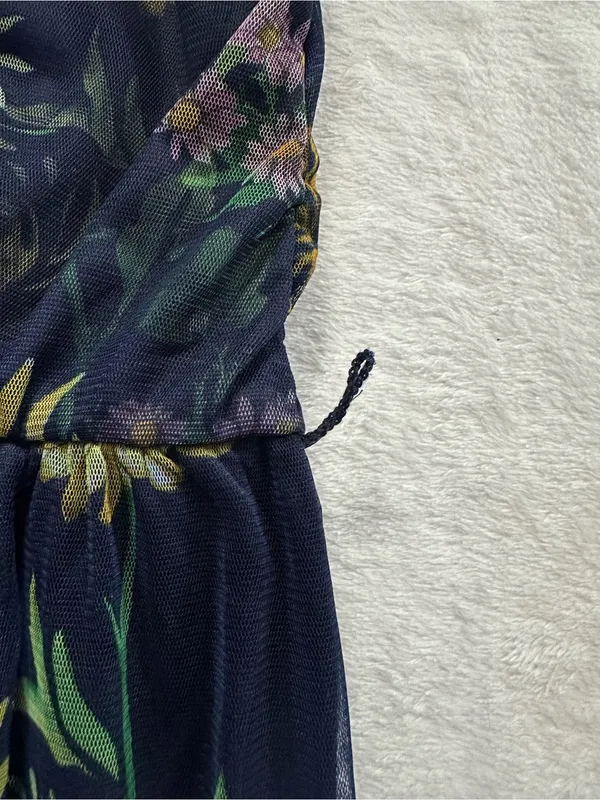 Lovely Grace Floral Tiered Maxi Dress Blue Size 3X Sleeveless Mesh Overlay Boho - Image 10