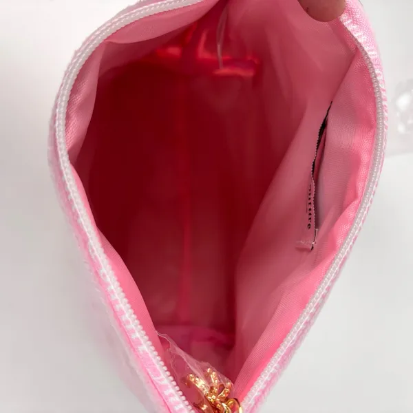 Juicy Couture Pink Velour Rhinestone Crown Cosmetic Pouch Bag - Image 4