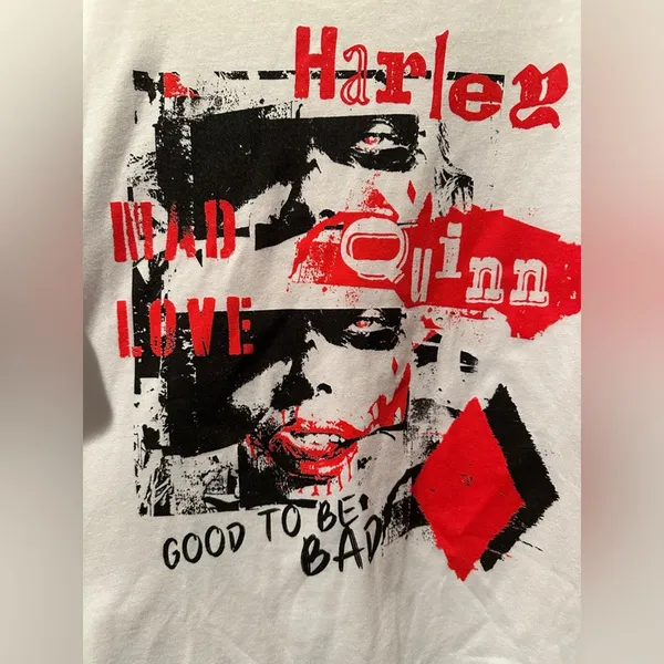 DC Comics NWOT Harley Quinn Joker Good to be Bad DC Universe Cropped Tee sz M - Image 2