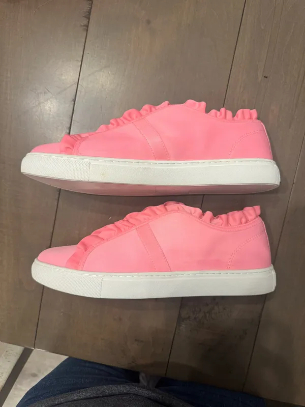 Kate Spade Size 7.5 Lance Pink Ruffle Slip-On Sneakers Tennis Shoes - Image 3