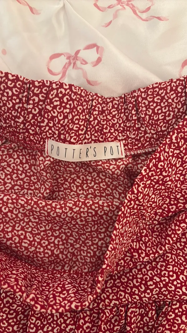 Potter's Pot Red cheetah print skirt - Image 3